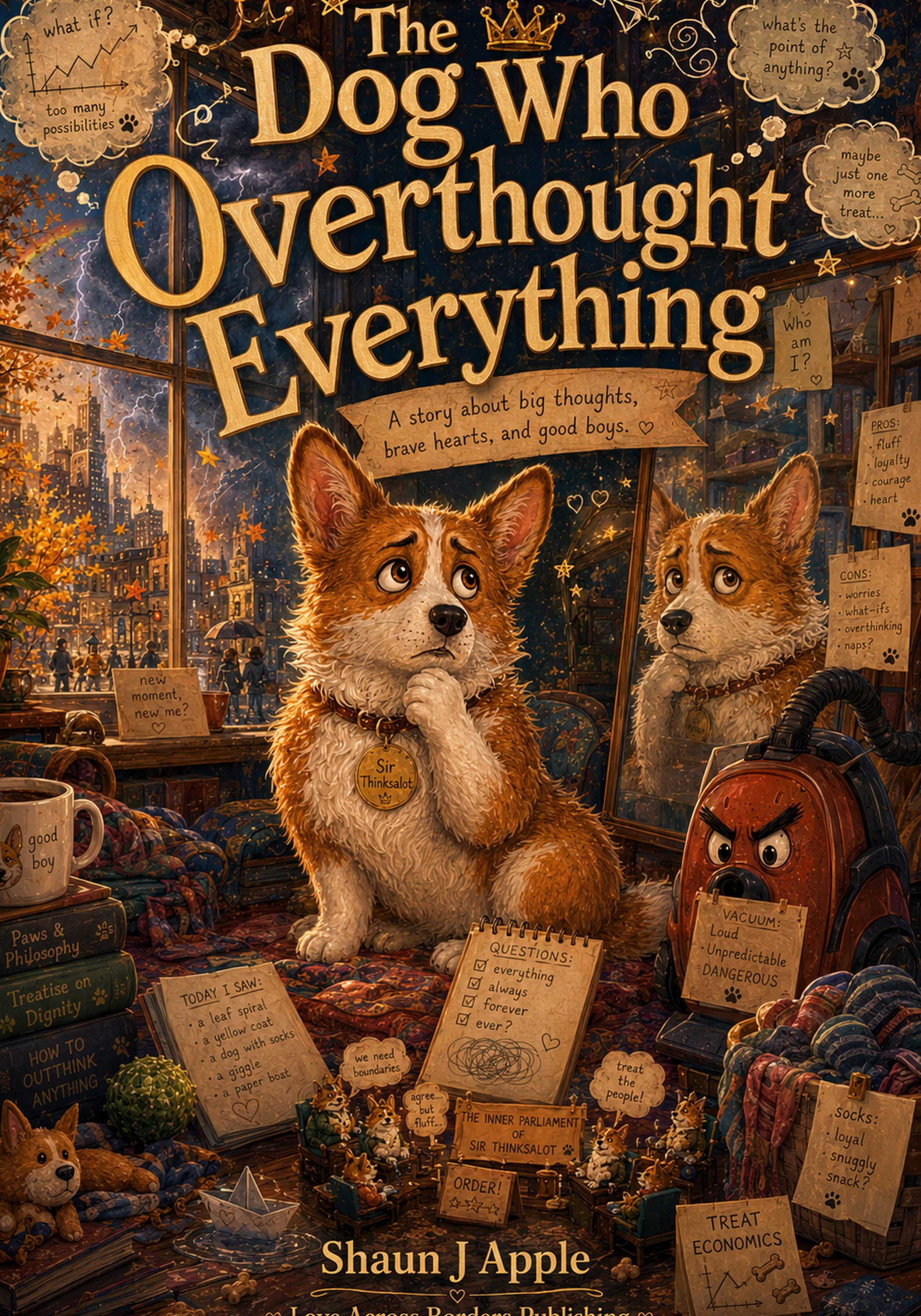 Front cover of The Dog Who Overthought Everything by Shaun J Apple.